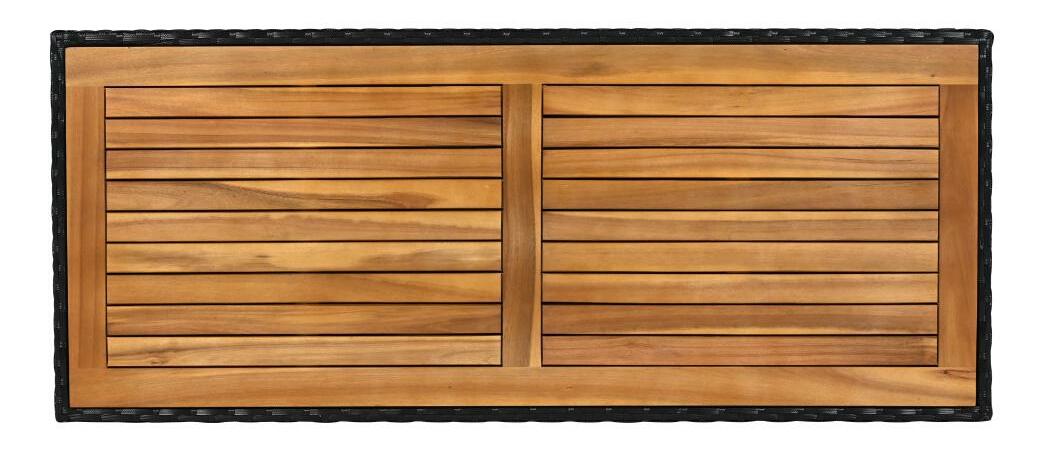 Zahradní úložný box Bilius (černá + přírodní + krémová)