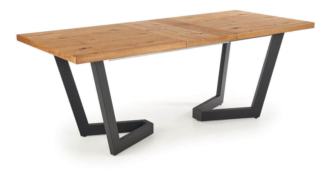 Jídelní stůl Masya (dub světlý + černá) (pro 6 až 8 osob)