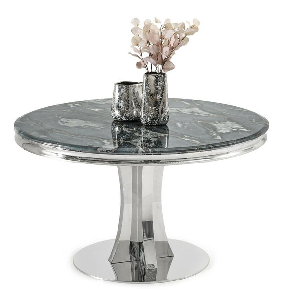 Jídelní stůl West (šedomodrá + chromová)