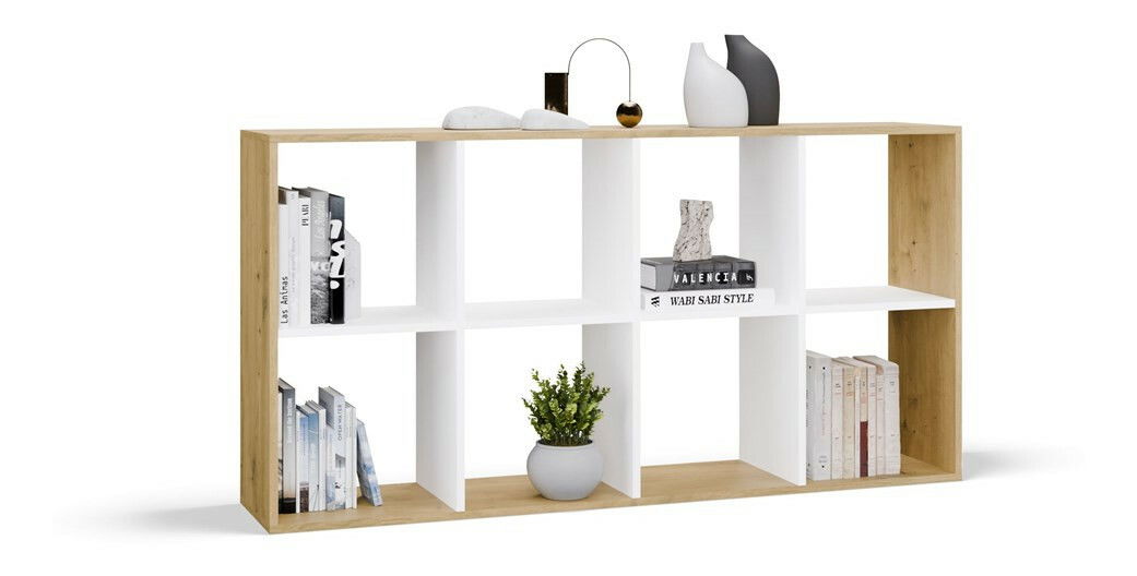Regál Metros 4 (dub artisan + bílá)