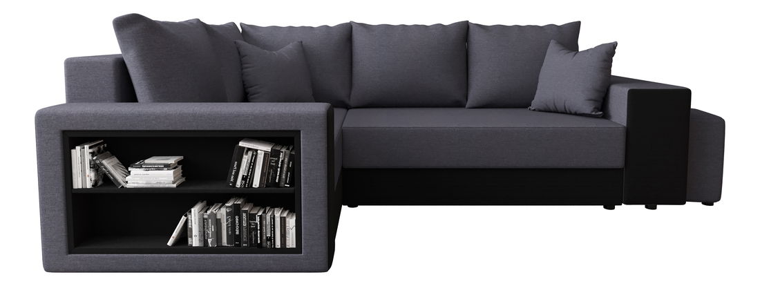 Rohová sedací souprava Dawn (šedá + černá)