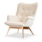 Designové křeslo Florentino (krémová + ořech)