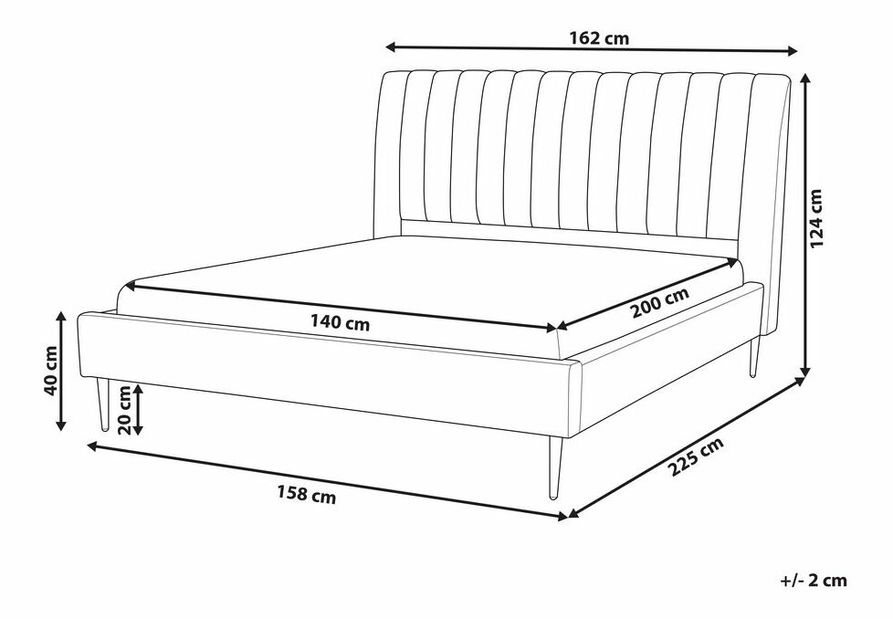 Manželská postel 140 cm Marvik (růžová)