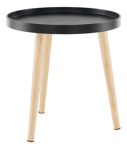 Příruční stolek Sansay (černá + přírodní)
