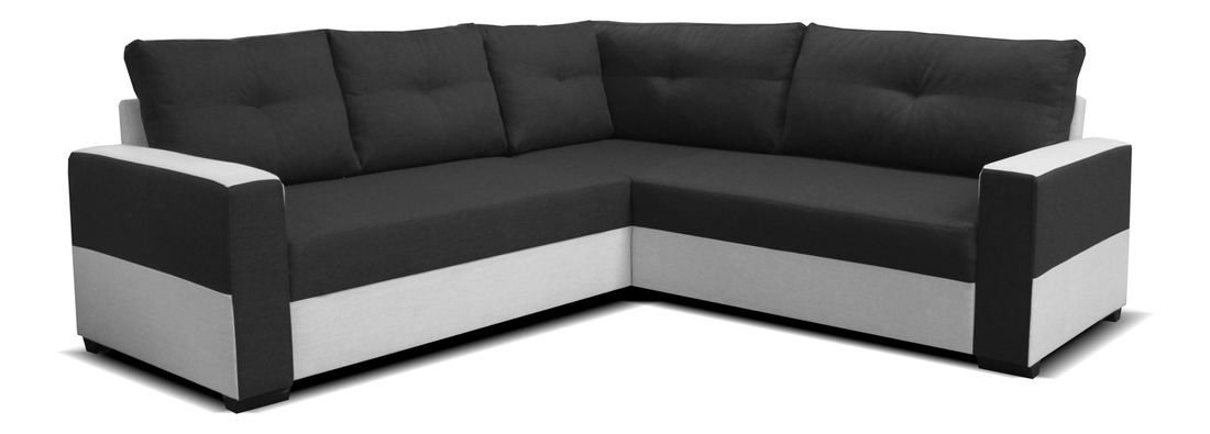 Rohová sedací souprava Arenna 2+BL+TAB (černá + šedá) (L)