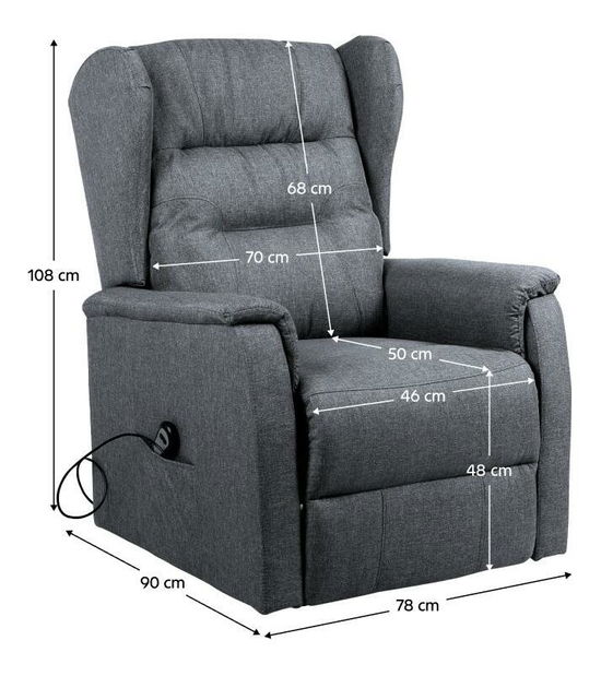 Polohovací křeslo Demuestra (světle šedá)