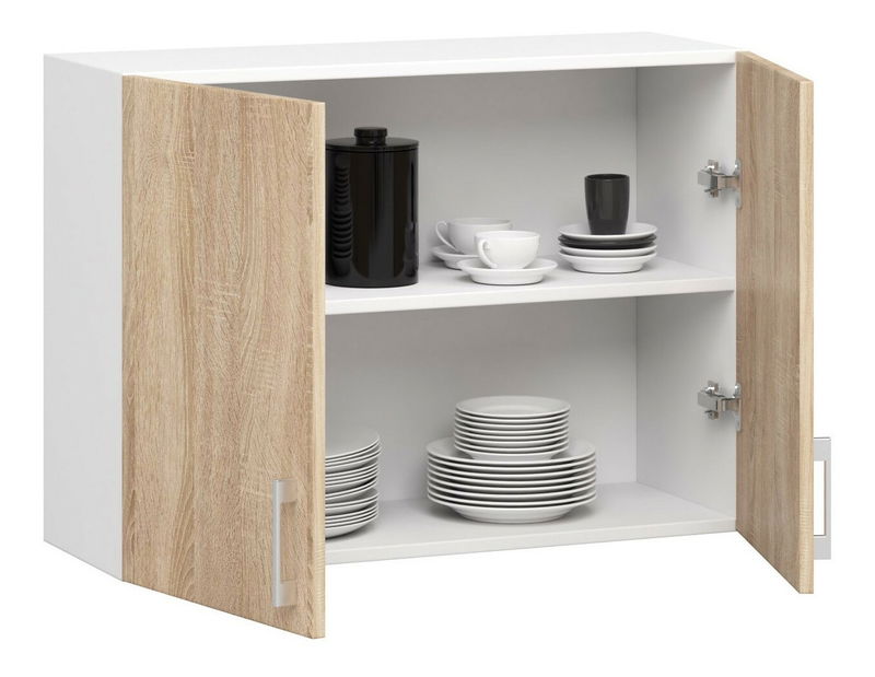 Horní kuchyňská skříňka Lula w80 (bílá + dub sonoma)