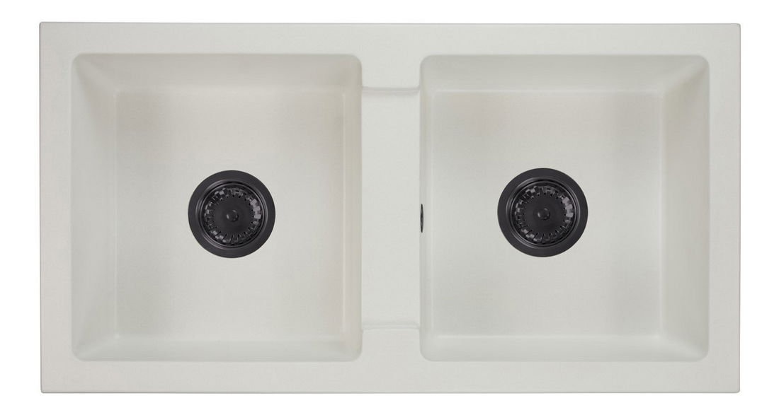 Kuchyňský dřez Byrbys (bílá) (se 2 otvory pro baterii)