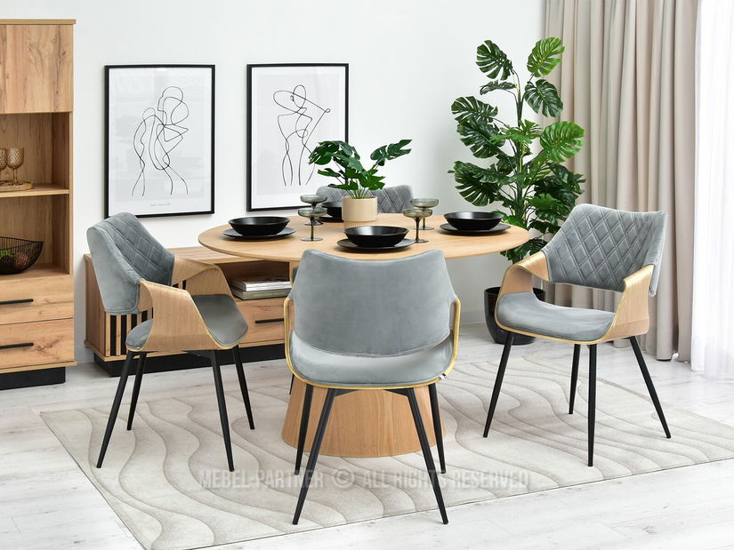 Židle Rolf K (dub šedý + černá)