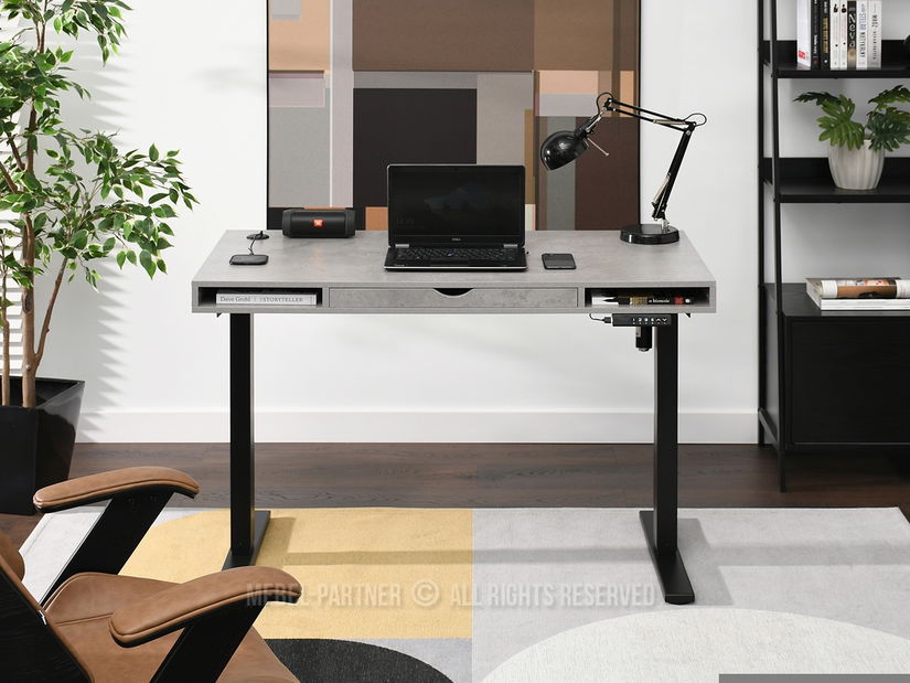 PC stolek Osto 120 (beton + černá)