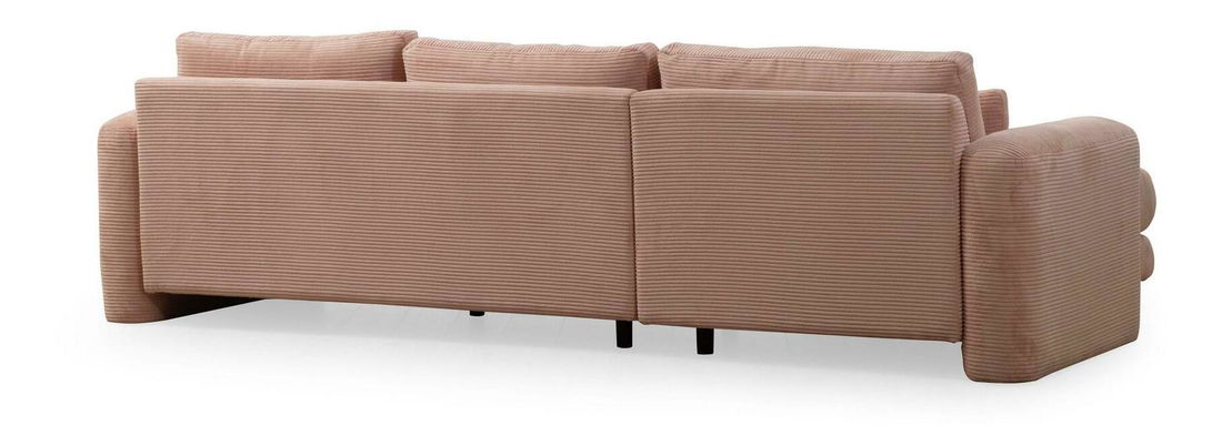 Rohová sedačka Lelysena (L) (růžová + černá)