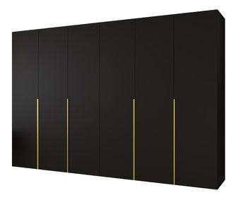 Šatní skříň 300 cm Alice 1 (černá + zlatá)