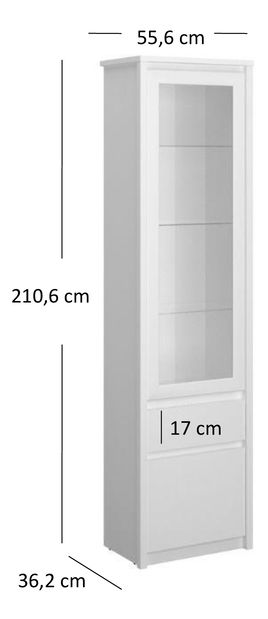 Vitrína Ethan 1D1W1S (bílá)