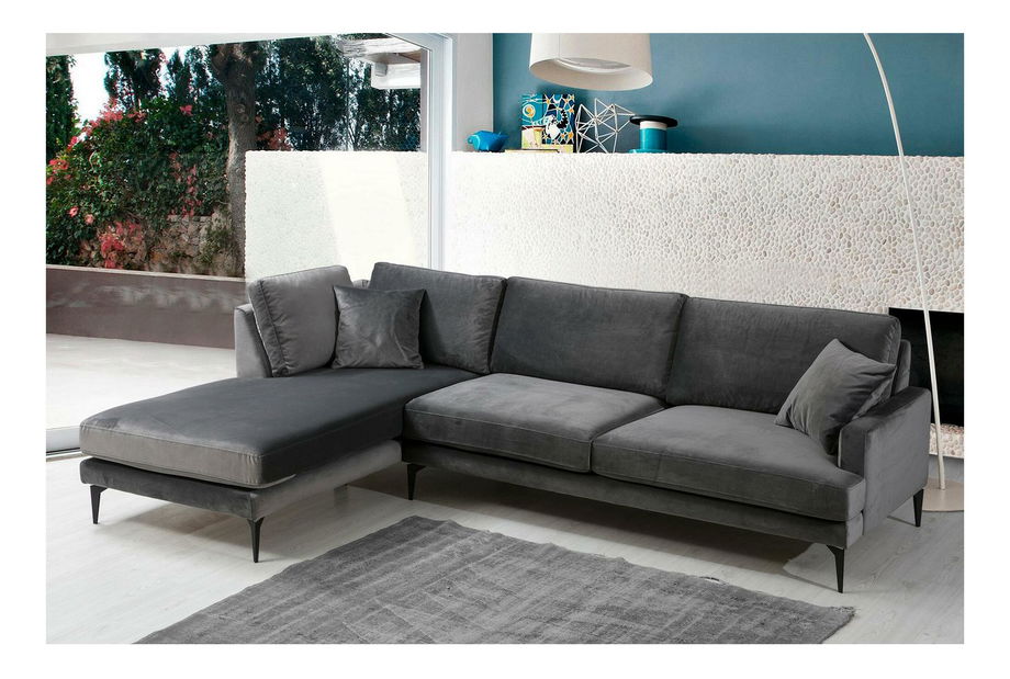 Rohová sedačka Papirolla (L) (antracit + černá)