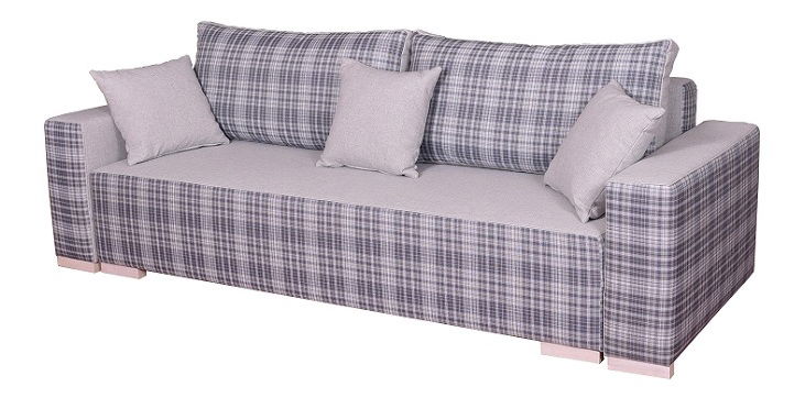 Pohovka Leana (světlešedá károvaná)