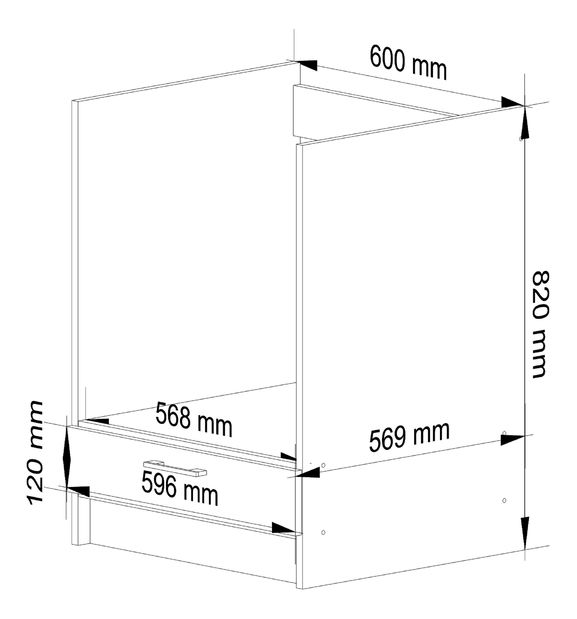 Dolní kuchyňská skříňka Ozara S60KU (bílá + beton)
