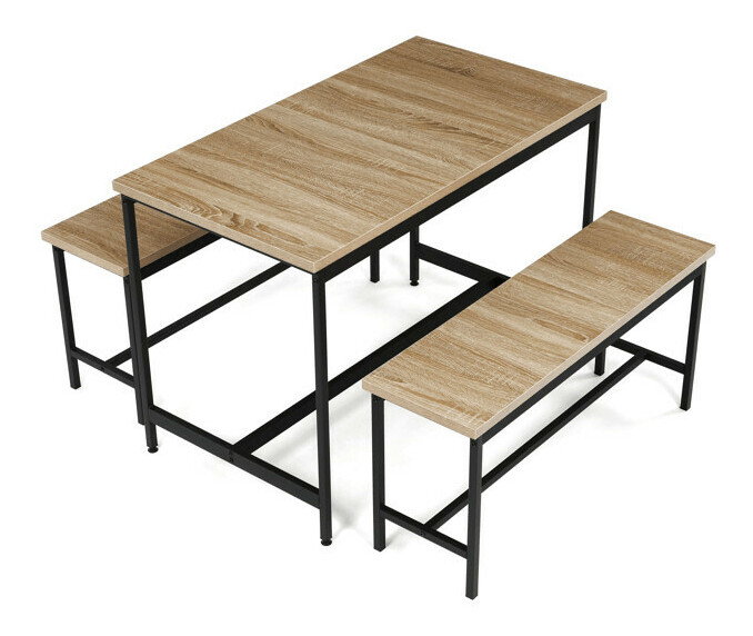 Jídelní set se 2 židlemi Autaus (hnědá)