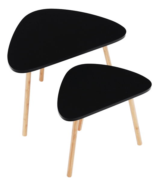 Set 2 ks konferenčných stolíkov Hidalgo (černá + přírodní bambus) *výprodej