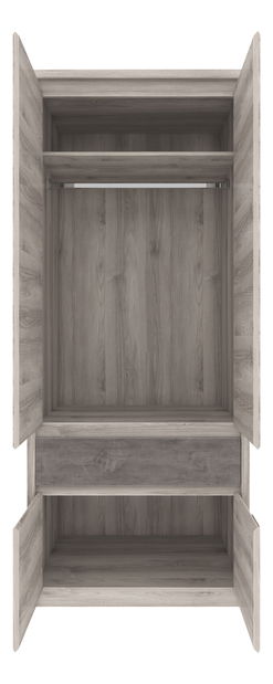 Šatní skříň Jolene 4D1S (kaštan nairobi + onyxová)