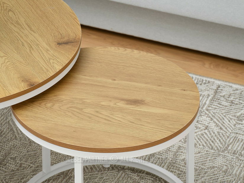 Konferenční stolek Klara (dub + bílá)