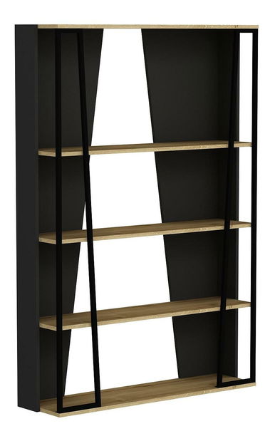 Regál Nidupe 1 (dub safírový + antracit + černá)