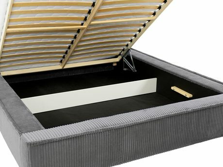 Manželská postel 160 cm Gretty S (tmavě šedá) (s roštem) (s úl. prostorem)