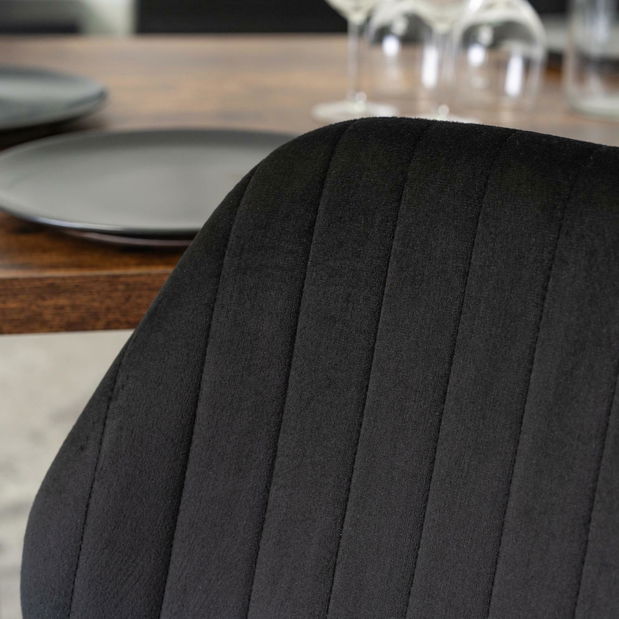 Jídelní set Visite (dub rustikal + černá) (pro 4 osoby)