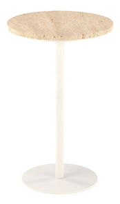 Příruční stolek Terazzo (travertin + bílá)