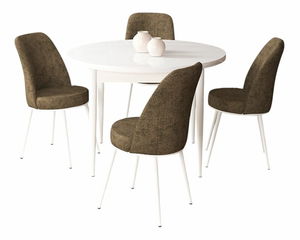 Jídelní set Torra (mramor černý + černá) (pro 4 osoby)