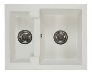 Kuchyňský dřez Yagma (bílá) (se 2 otvory pro baterii) (P)