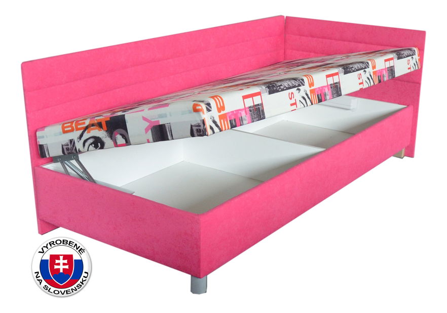Jednolůžková postel (válenda) 90 cm Emil 2 (s pružinovou matrací) (P)