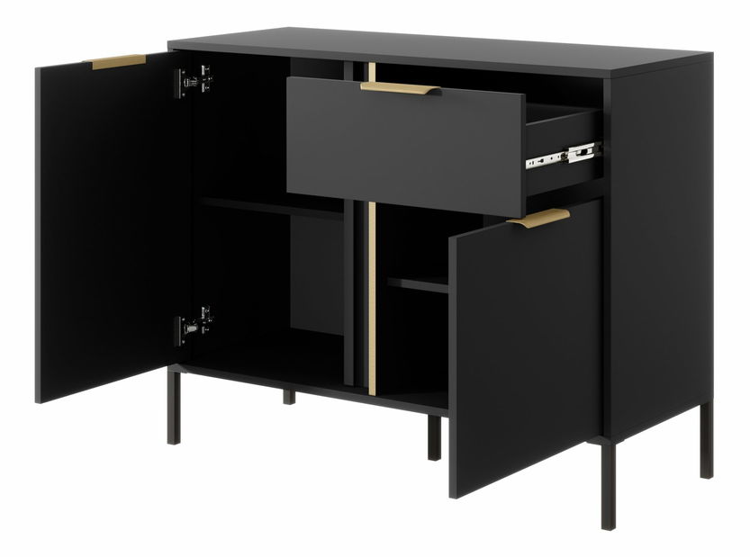 Komoda Lyran 2DS (antracit + zlatá)