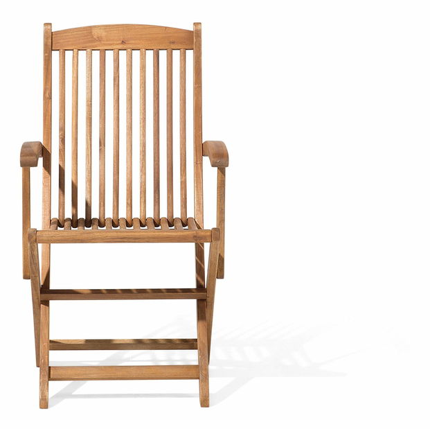 Zahradní jídelní sada Mali (světlé dřevo) (šedé podsedáky + slunečník)