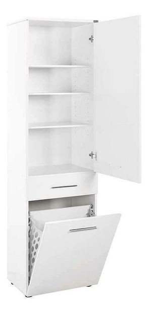 Vysoká koupelnová skříňka Adorella 1 (bílá)