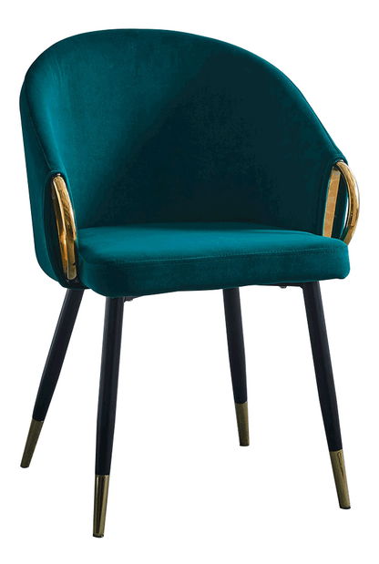 Designové křeslo Hafnon (smaragdová + zlatý chrom)
