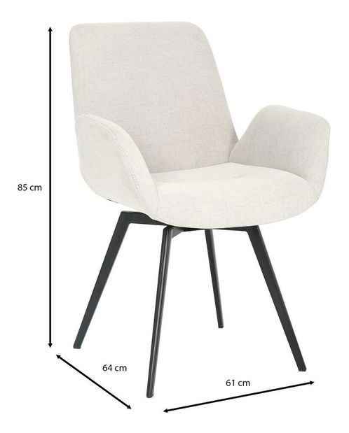 Jídelní židle Halmare (krémová + černá)