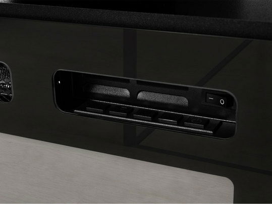 TV skříňka s krbem Anaceta (bílá + lesk bílý)