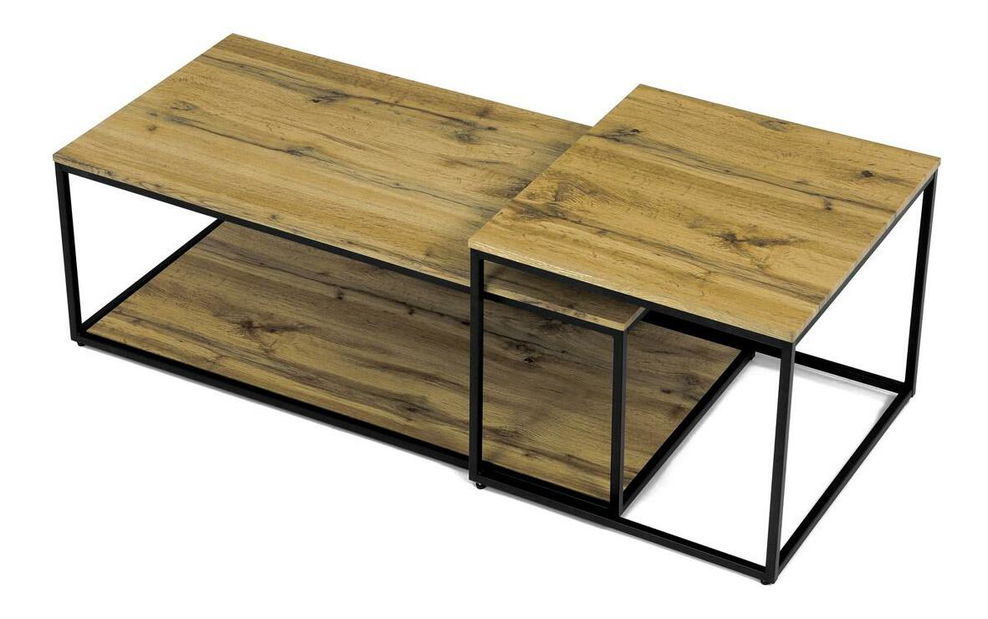 Set 2 konferenčních stolků Crearse (dub divoký)