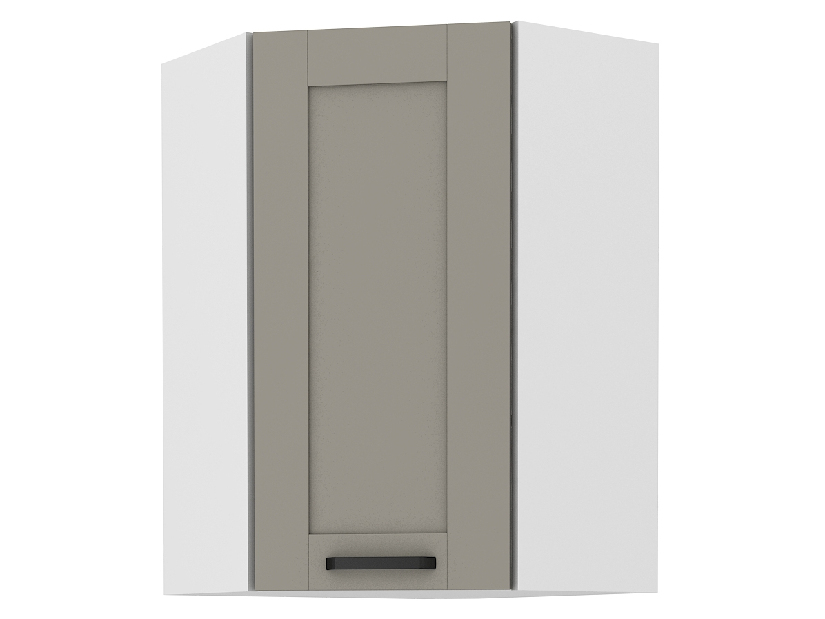 Horní rohová kuchyňská skříňka Lucid 58 x 58 GN 90 1F (claygrey + bílá)