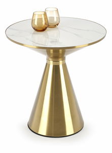 Konferenční stolek Therese (mramor bílý + zlatá)