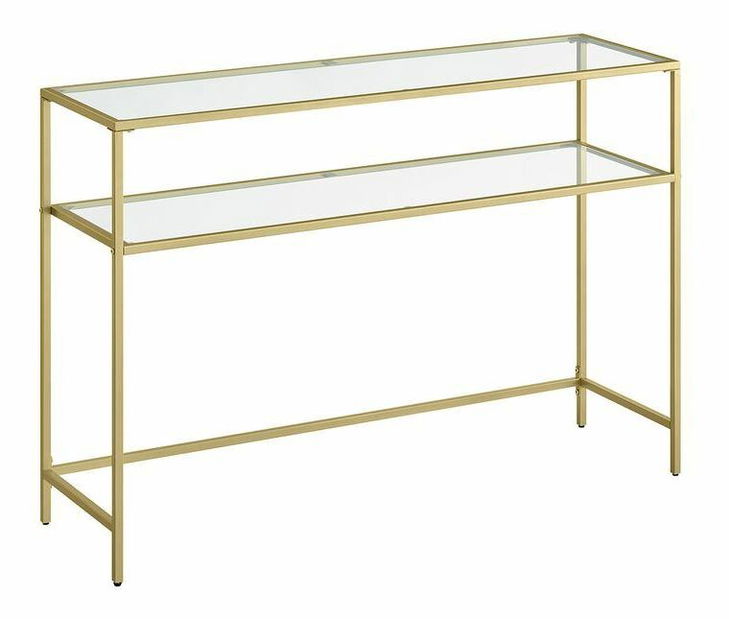 Konzolový stolek Byat 4 (zlatá + sklo)