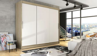 Šatníková skříň Adena (dub sonoma + biela)