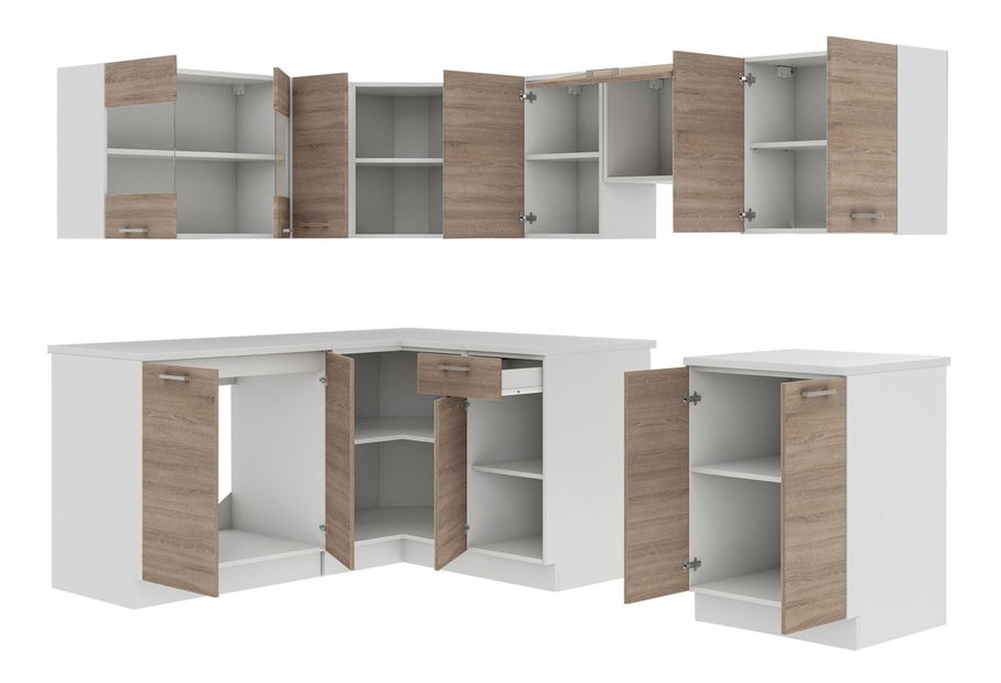 Kuchyně Merasoja II (bílá + sonoma truflová)