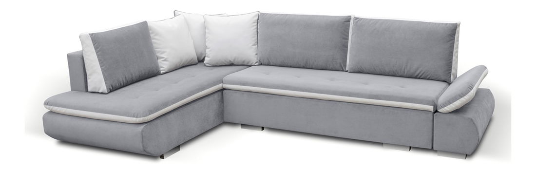 Rohová sedací souprava Artamo (světlešedá + bílá) (L)