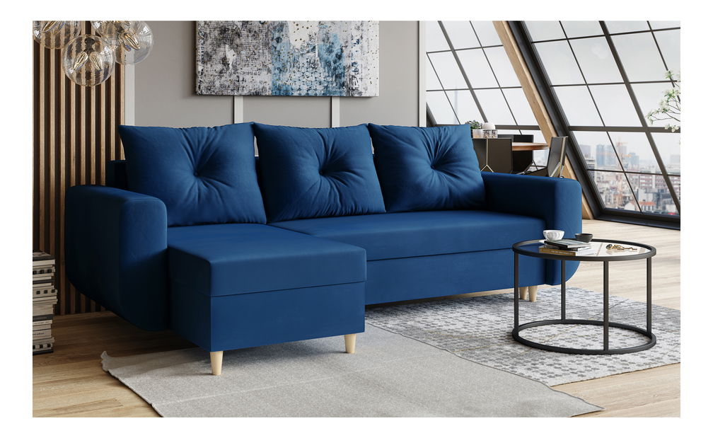 Rohová sedací souprava Eugenie (P) (tmavě modrá)