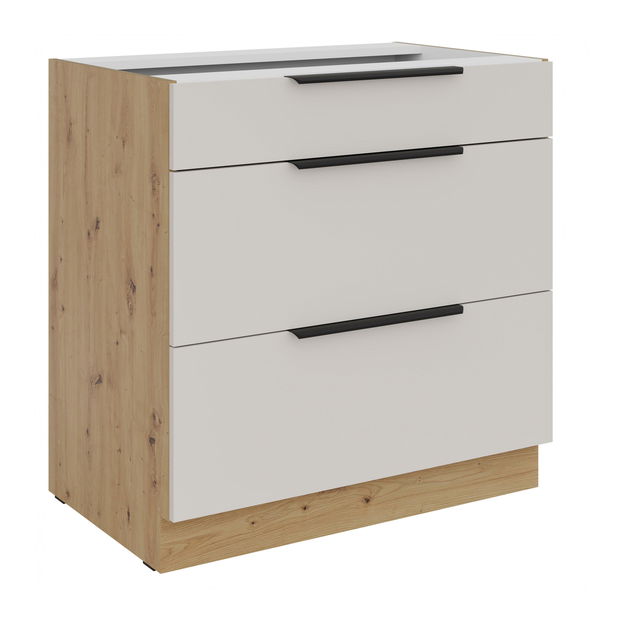 Dolní kuchyňská skříňka Sayla 80 D 3S BB (kašmír + dub artisan)