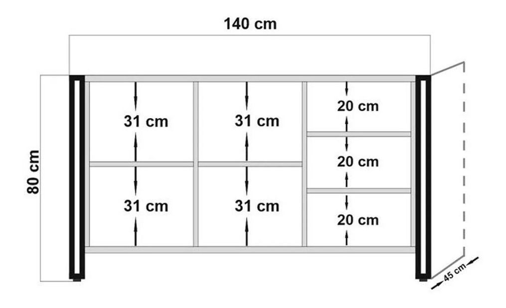 Sada nábytku do obývacího pokoje Cosmopolitan 14 (atlantická borovice + černá)