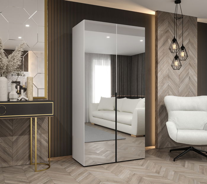 Šatní skříň 100 cm Alice 3 (bílá + černá)