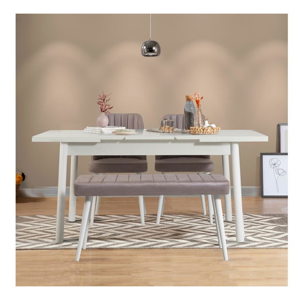 Jídelní set Vlasta 4 (bílá + šedá) (pro 4 osoby)