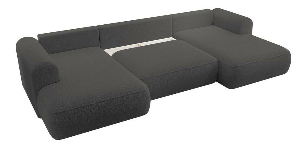 Rohová sedací souprava ve tvaru U Olivo U (L) (tmavě šedá + černá)